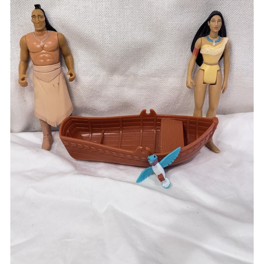 Vintage Disney Pocahontas Action Figure Set Canoe Chief Powhatan Flit 90s